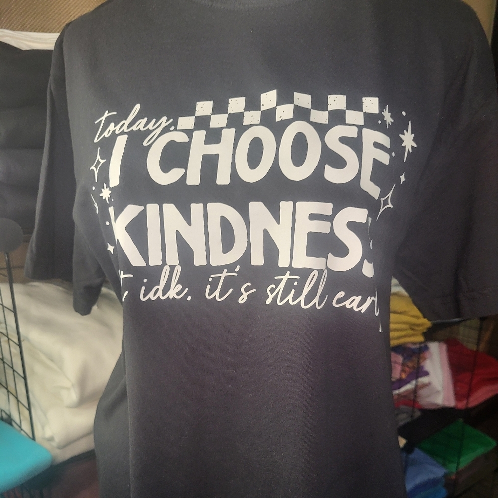 Woman's Comfort Colors T Shirt With White Graphic Print